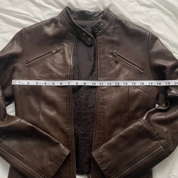 SOLD Vintage brown leather moto jacket - Picture 4 of 4